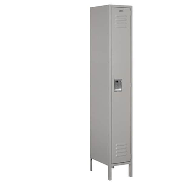 Salsbury Industries Salsbury 61168GY-A Standard Metal Locker Single Tier - 1 Wide - 6 Feet High - 18 Inches Deep - Gray - Assembled 61168GY-A - main